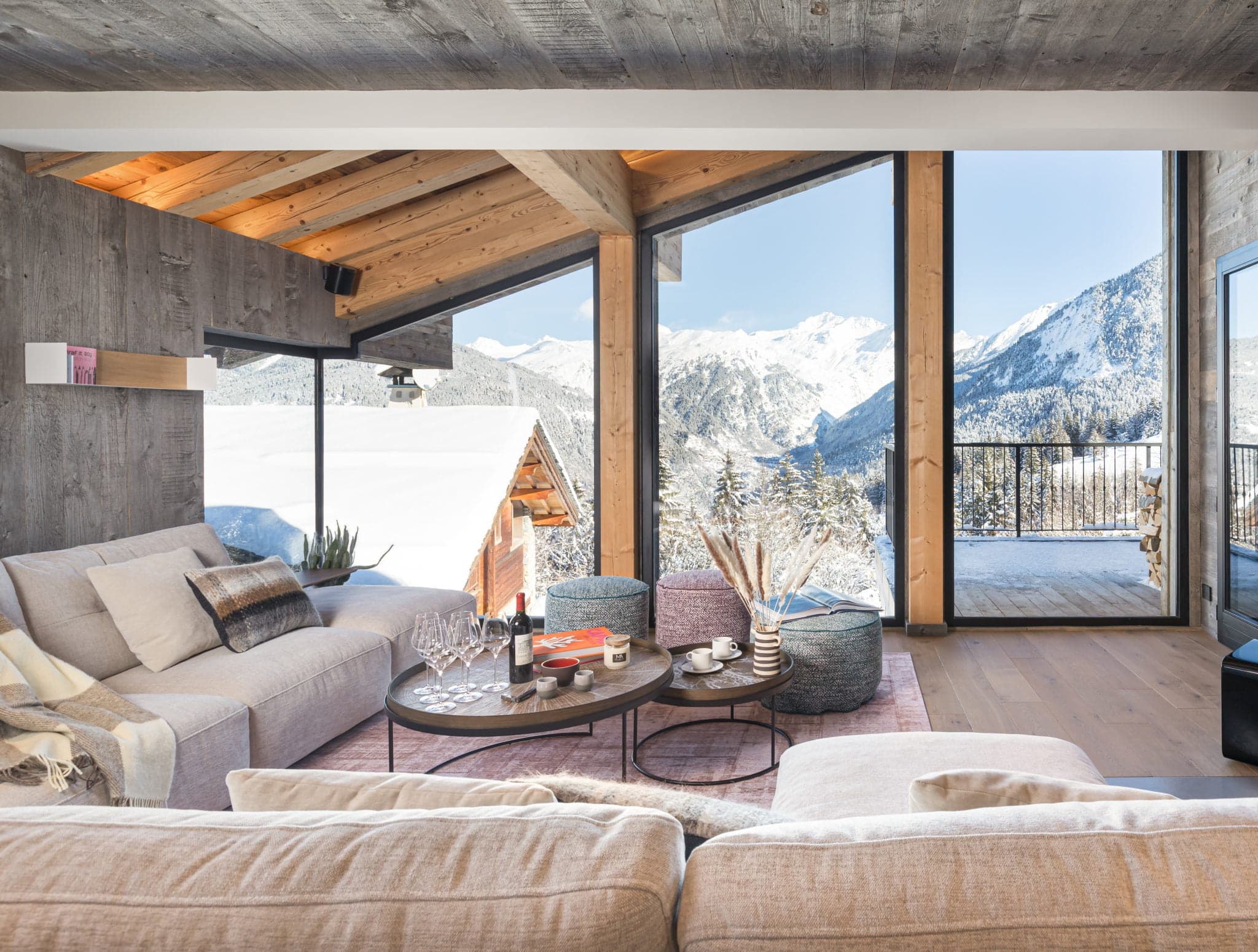 La pièce de vie du Chalet Kandahar. 