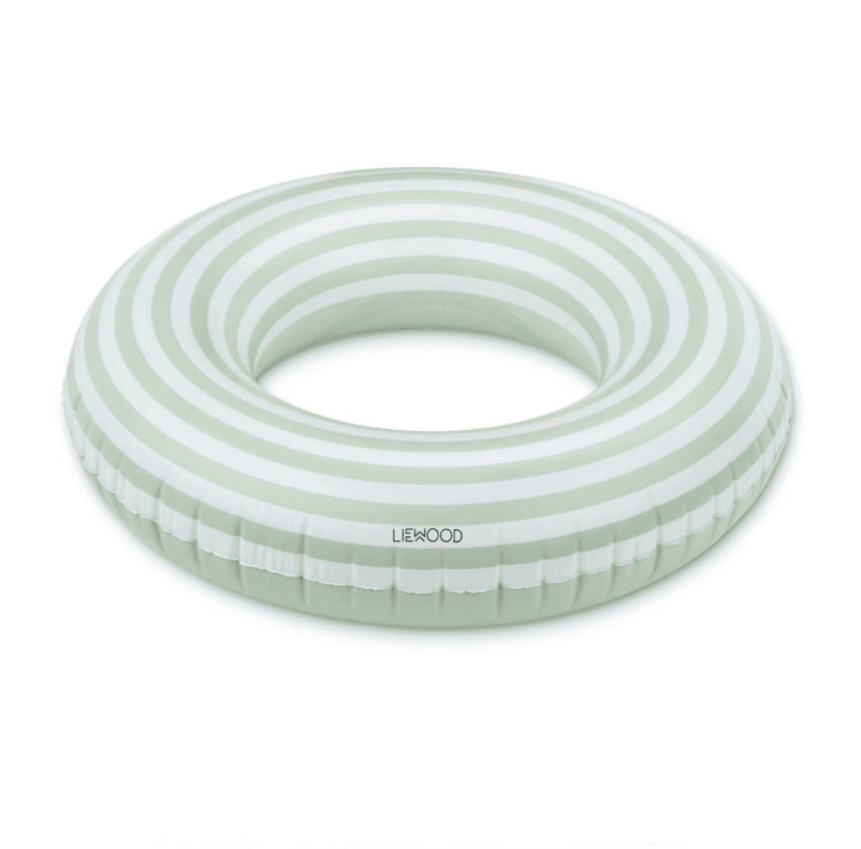 green striped children's pool buoy