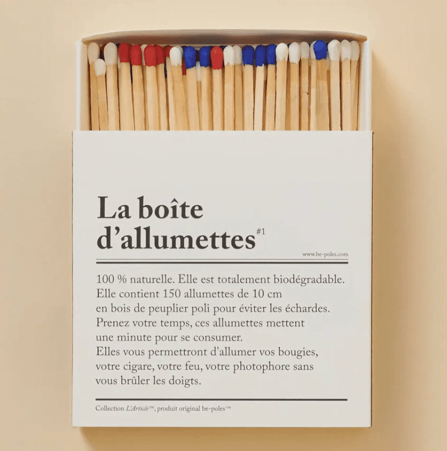 A 10 cm matchbox of polished poplar wood