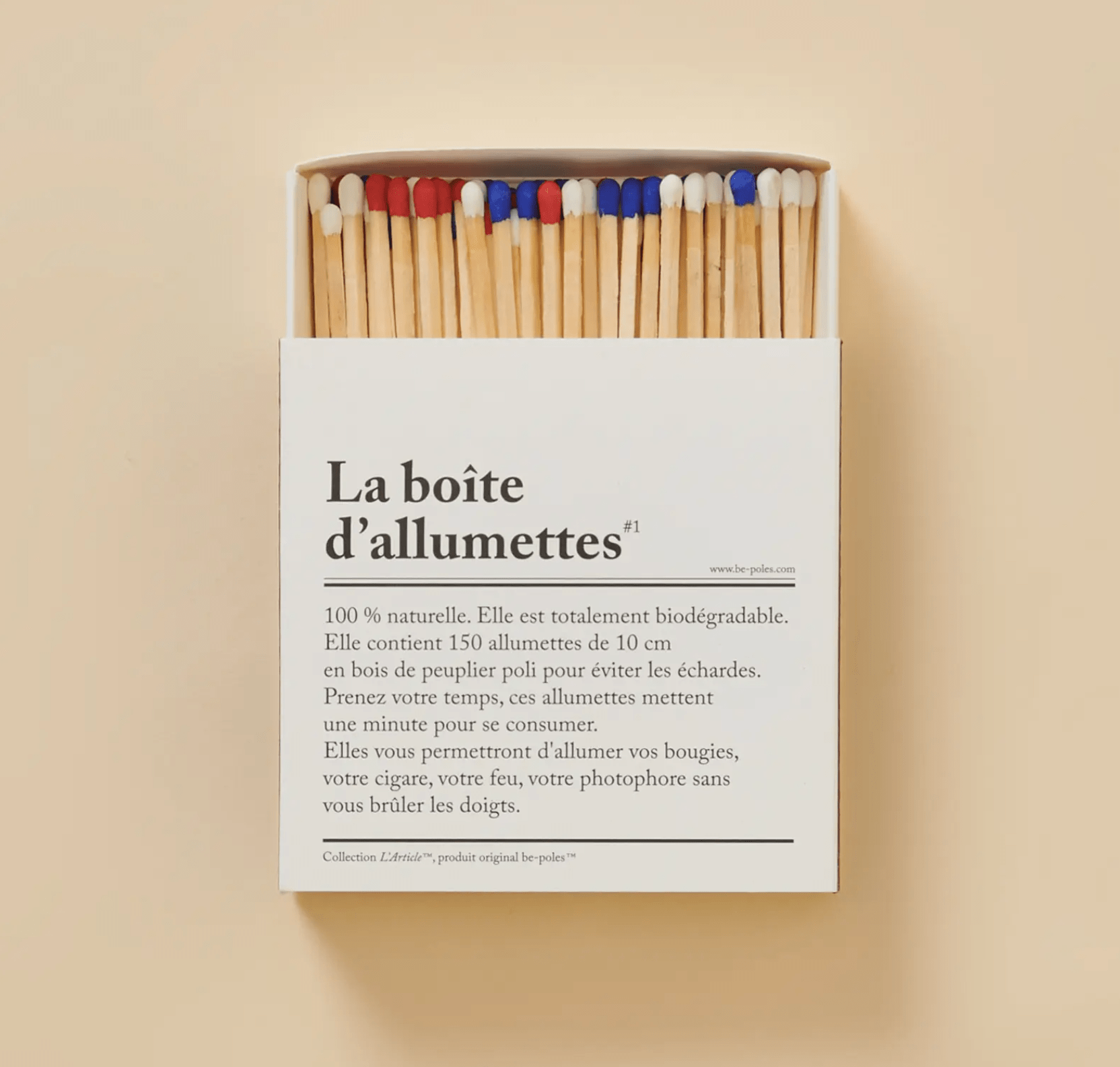 white matchbox with a minimalist design