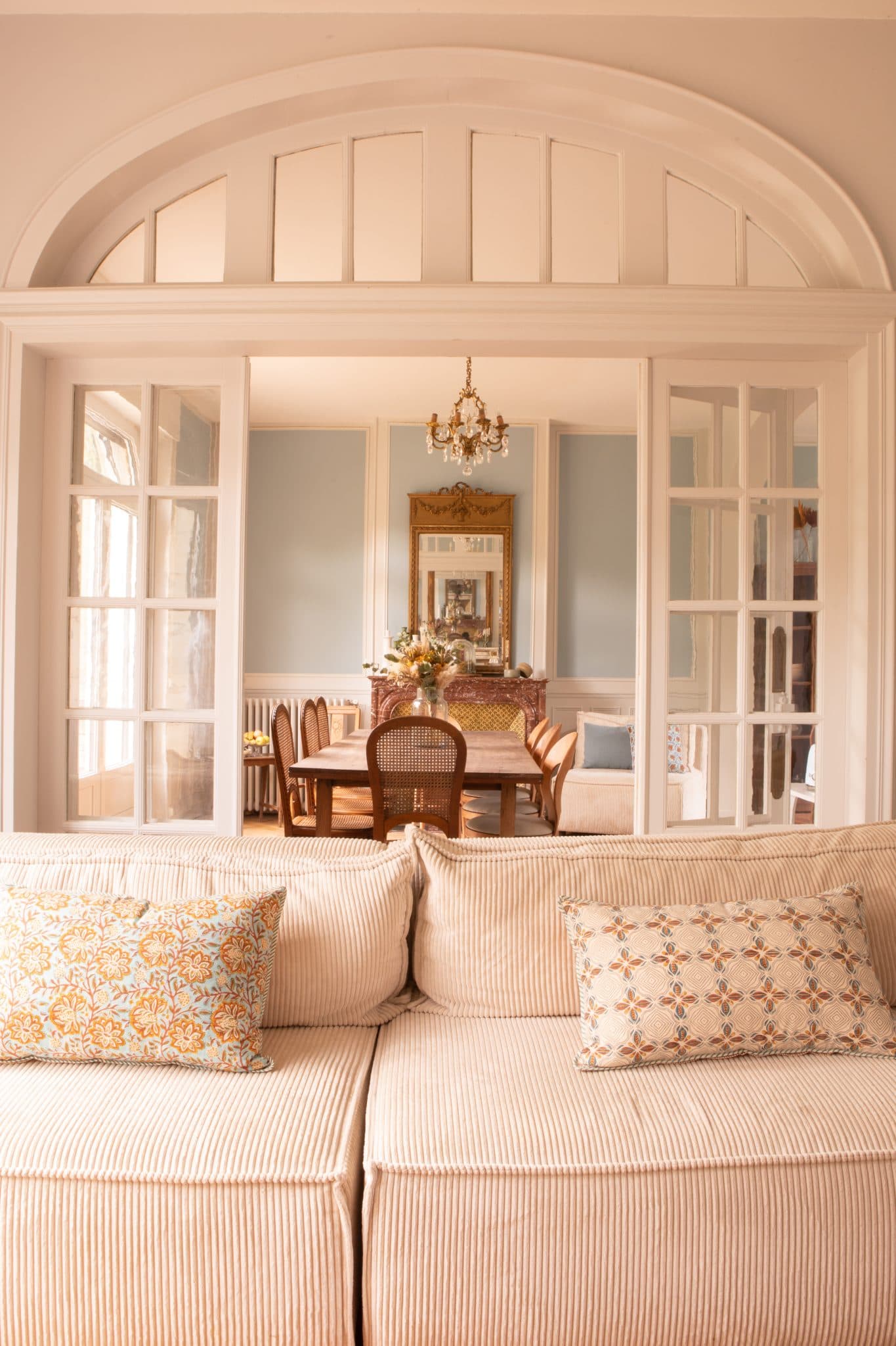 large sofa in the living room