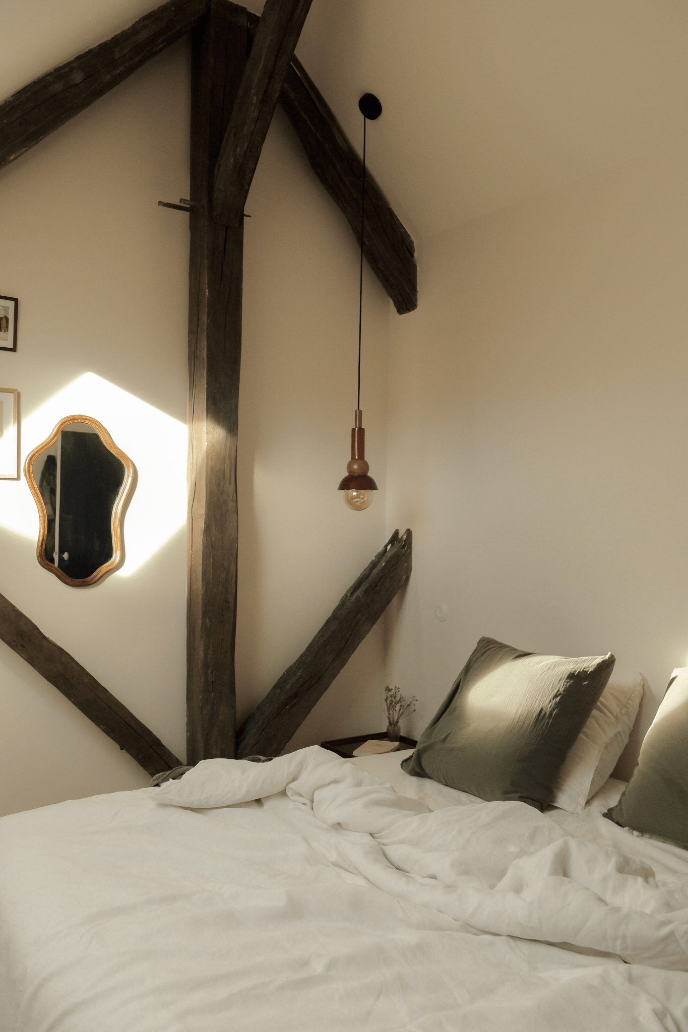 bedroom under the mill beams