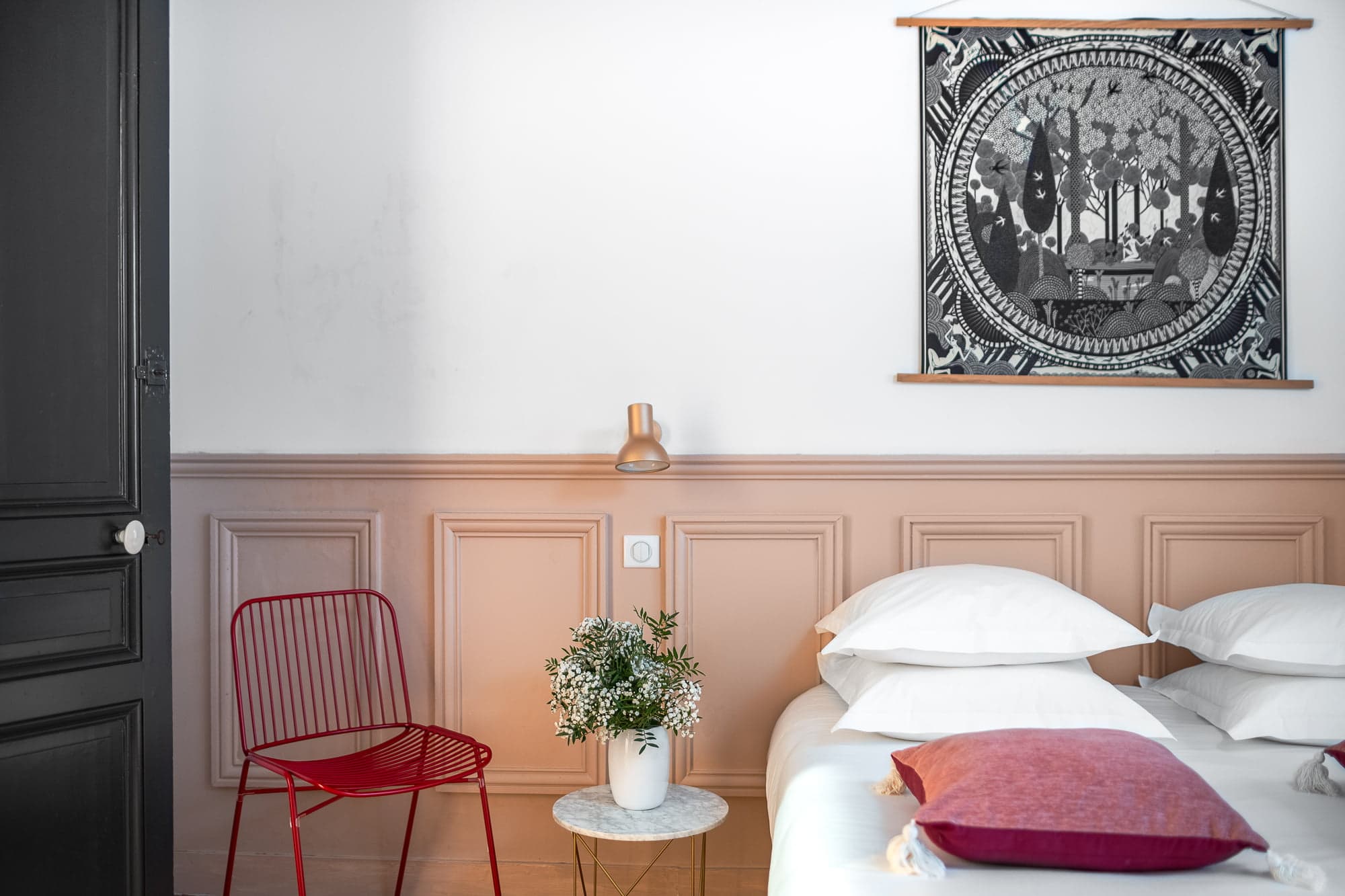 chambre double rose
