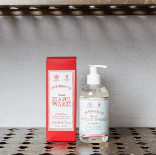 hand washing gel with red packaging