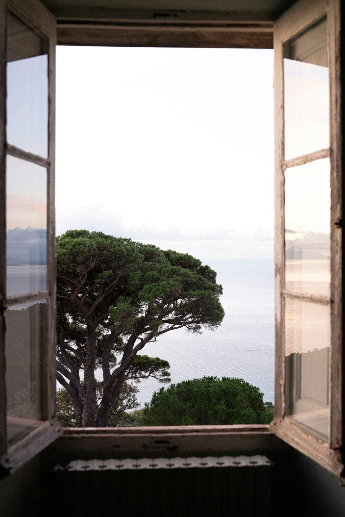 Open window overlooking the sea