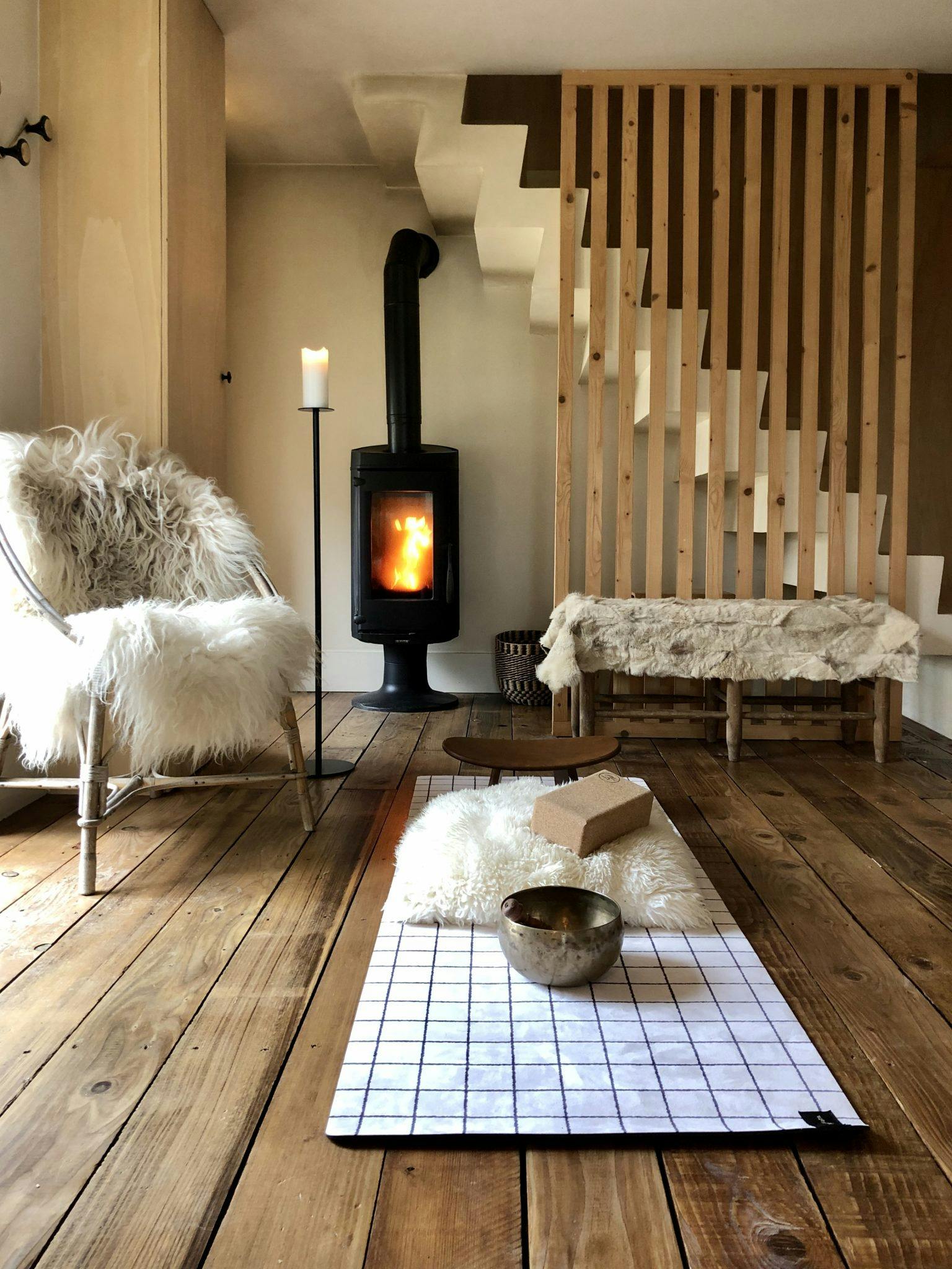 Wood-burning stove in the living-room
