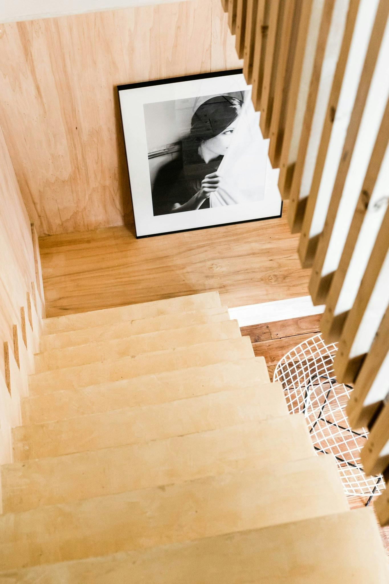 The stairs from upstairs