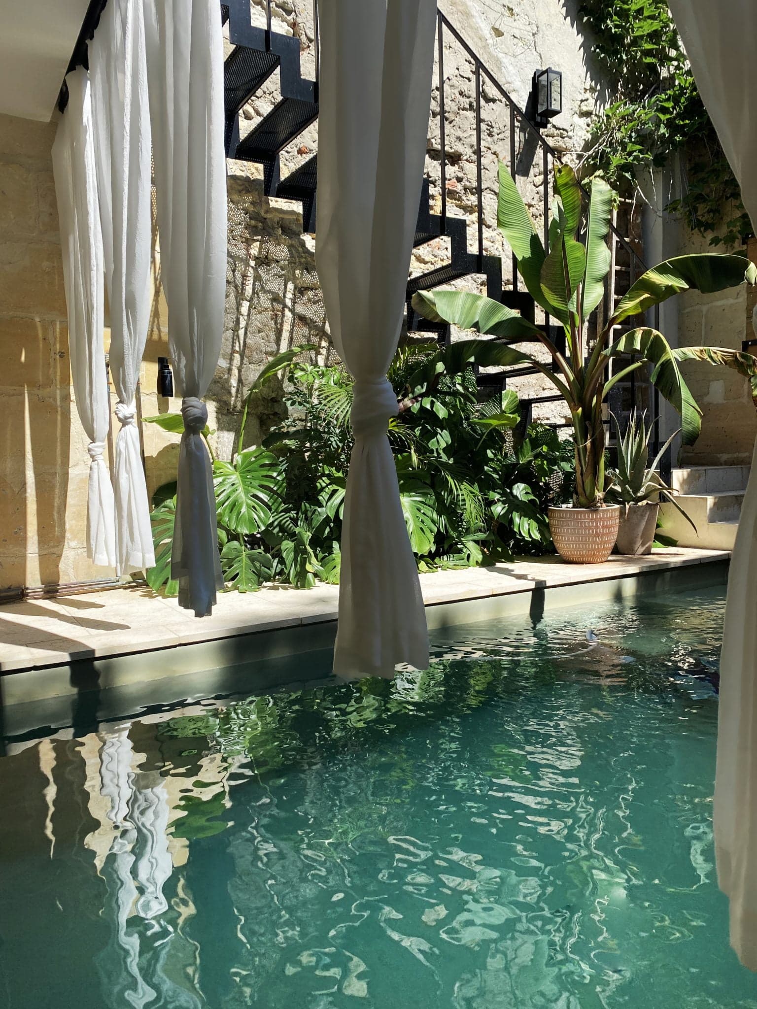 An afternoon by the pool, away from the scorching sun.