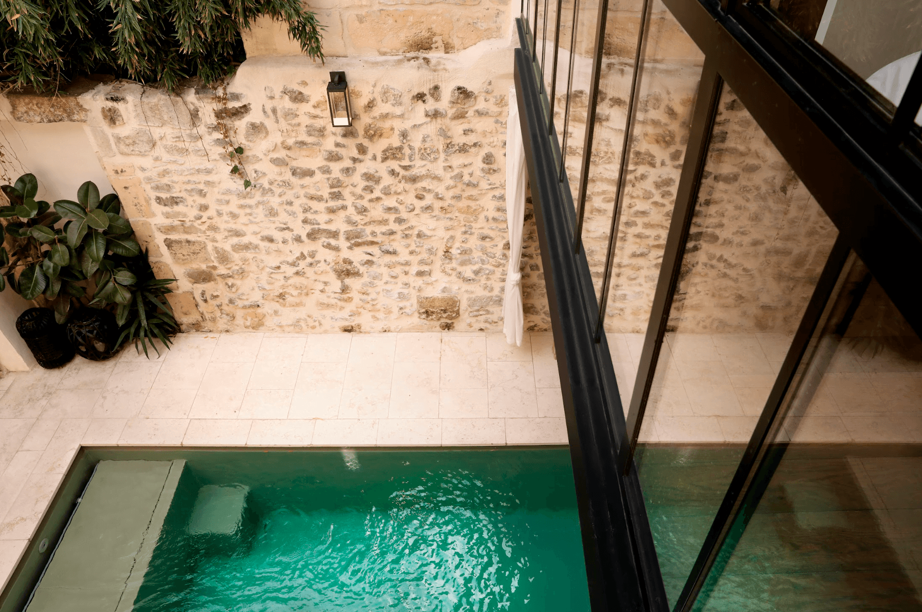 The view of the pool from the bedroom
