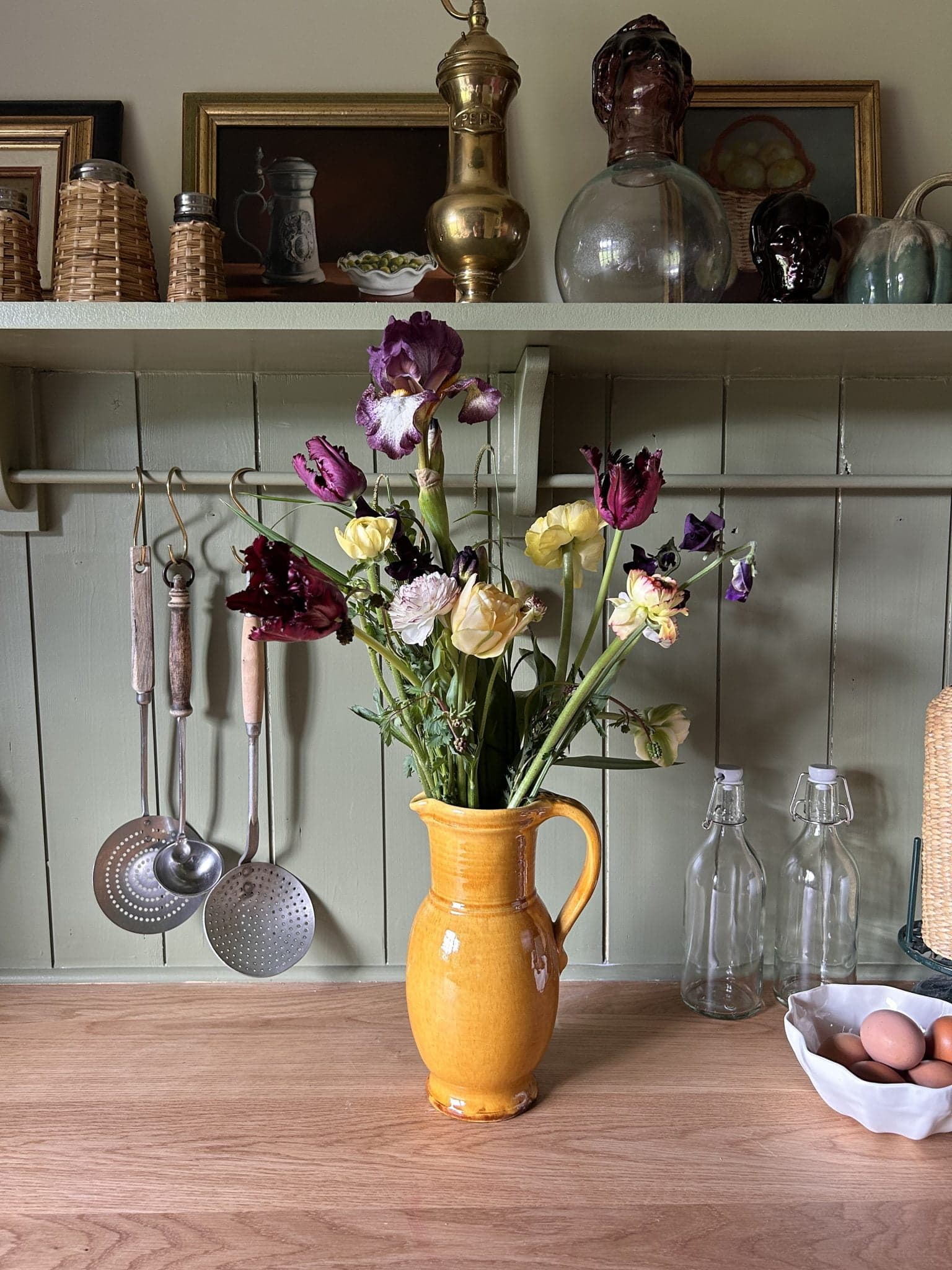 Flowers bouquet in the kitchen