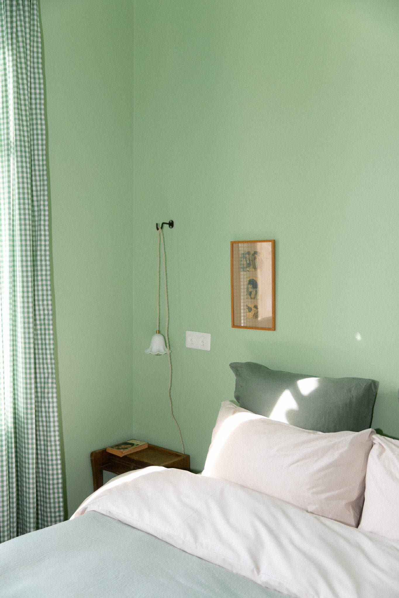 View of the Vallons gardens from the mint green bedroom.