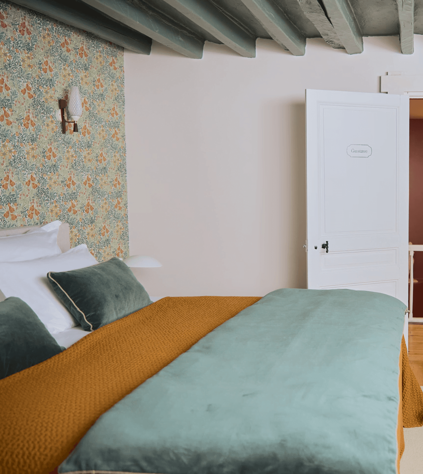 Double bed in one of the bedrooms