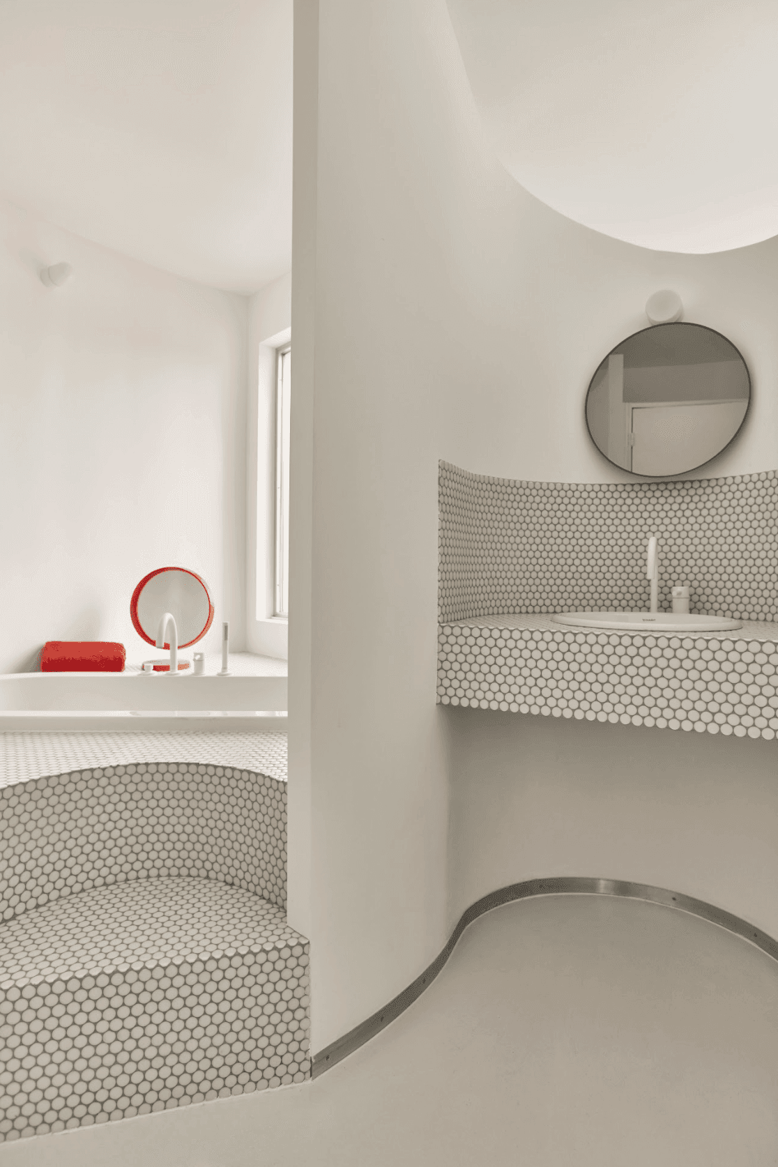 Bathroom with white tiles