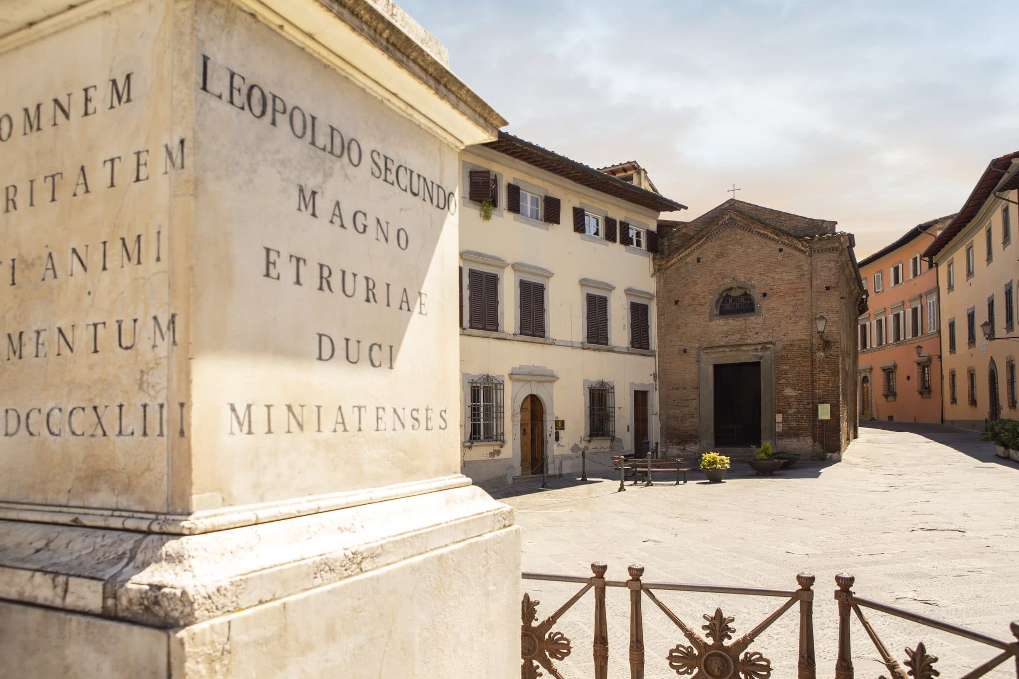 The picturesque Piazza Bonaparte in San Miniato.
