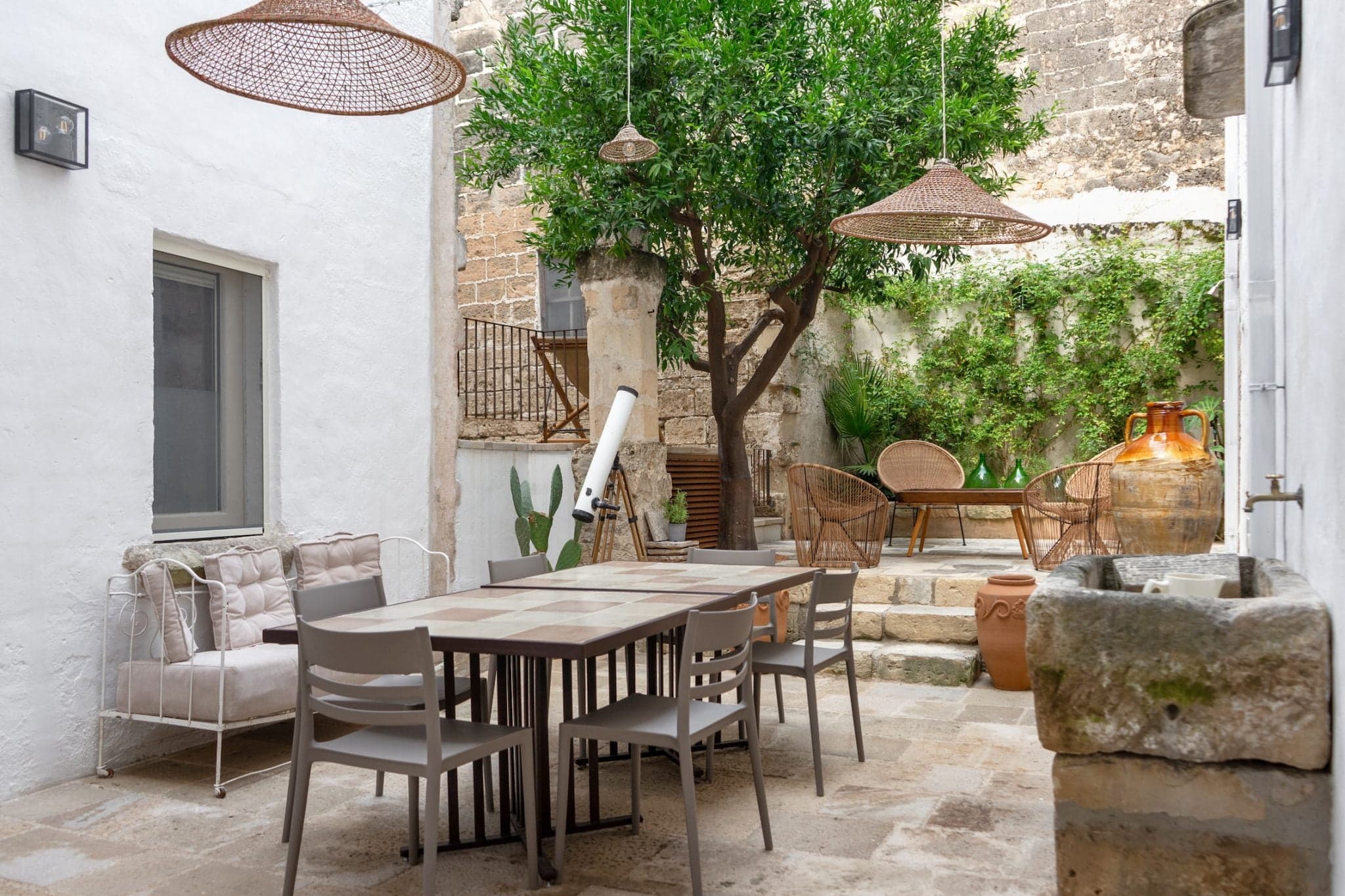 The charming patio where you can dine al fresco.