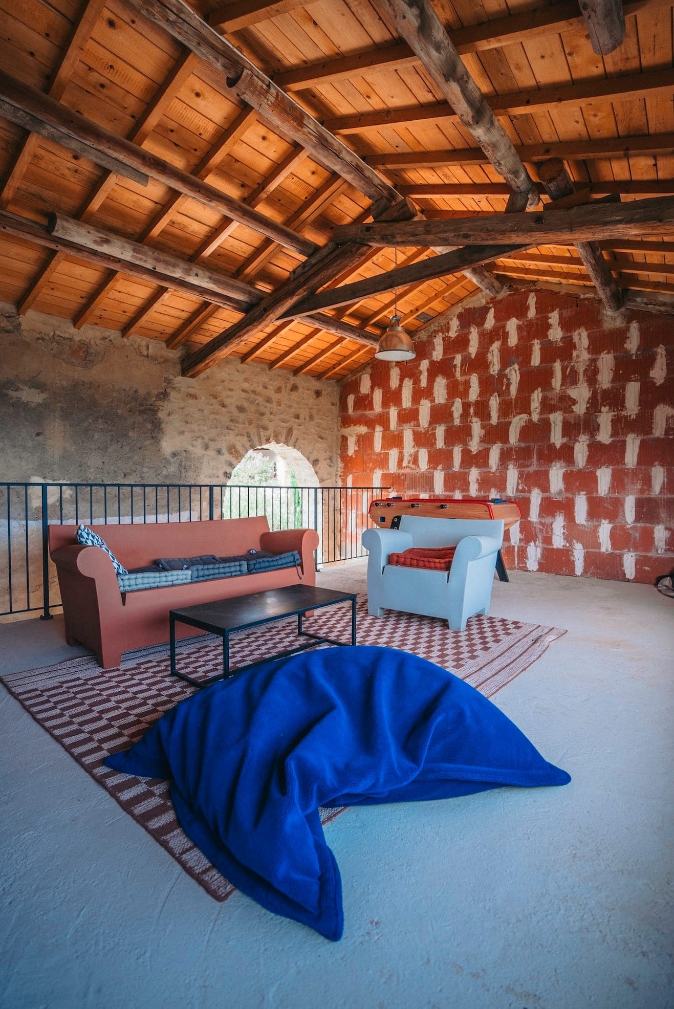 Klein blue and terracotta set the tone.