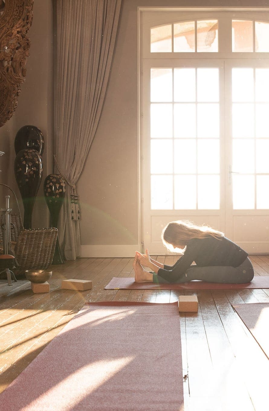 Morning yoga session at Villa La Tosca. 