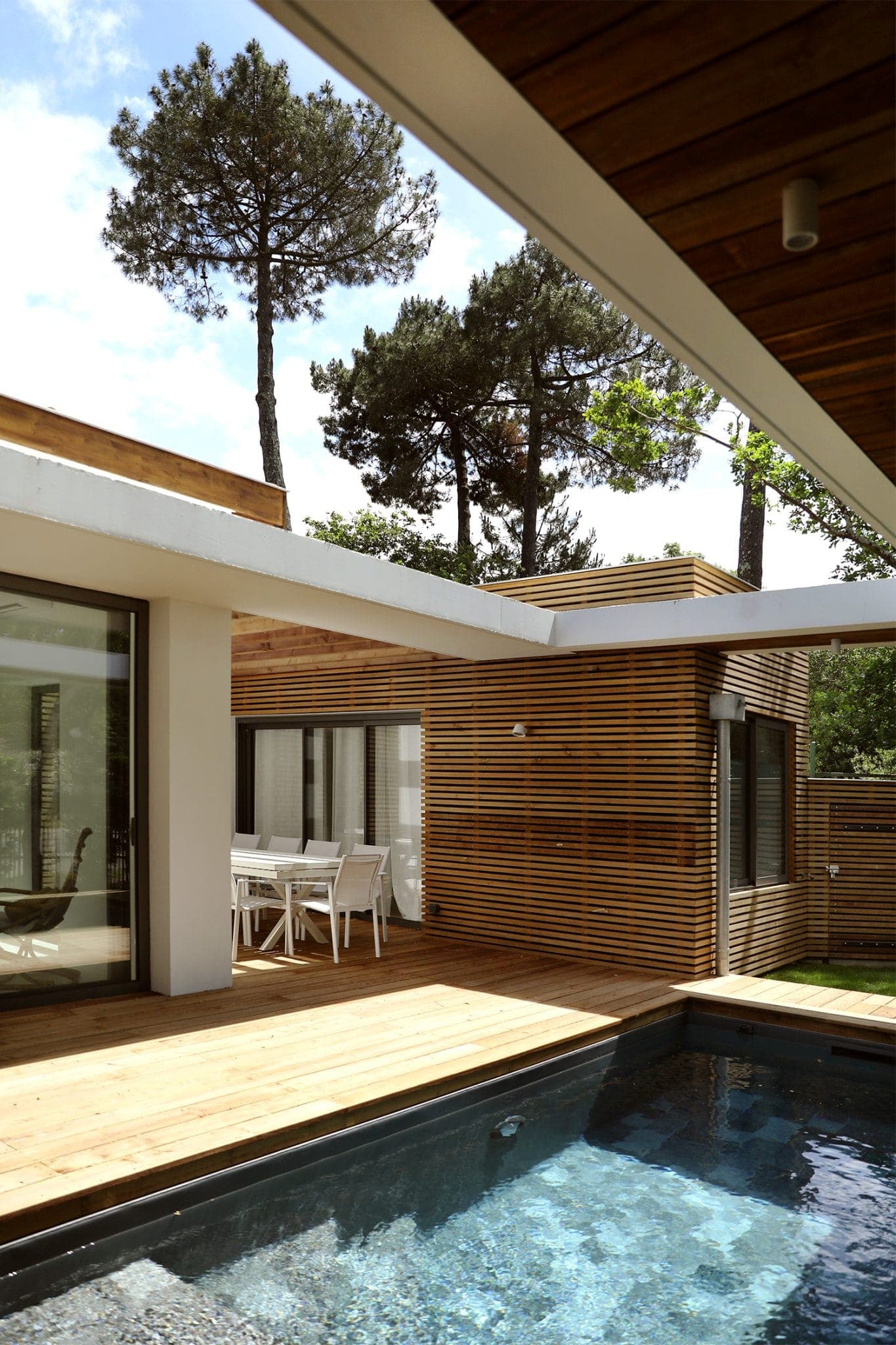 A contemporary house with sleek, clean lines.