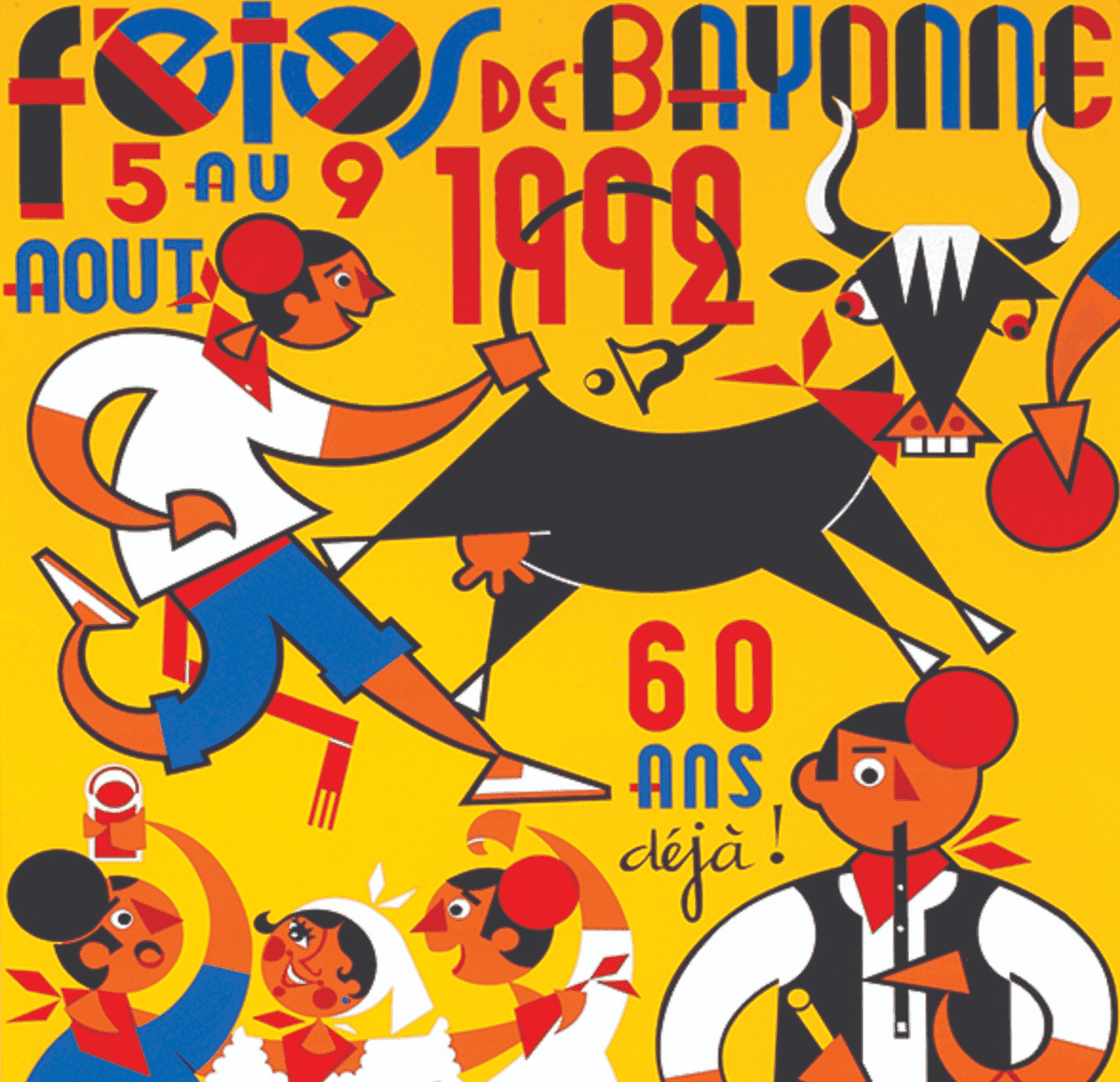 Affiche vintage fêtes de Bayonne