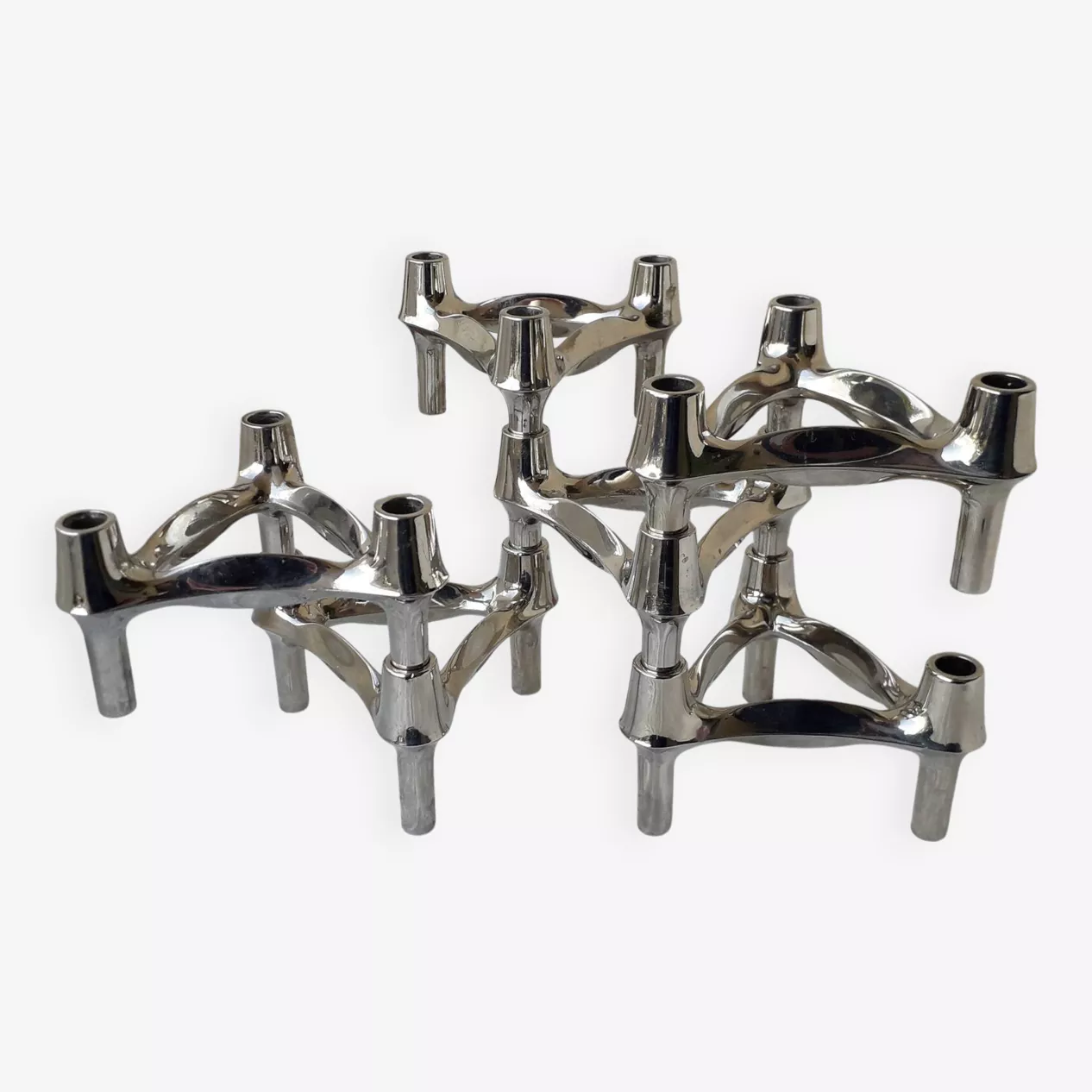 Bougeoirs vintage en inox