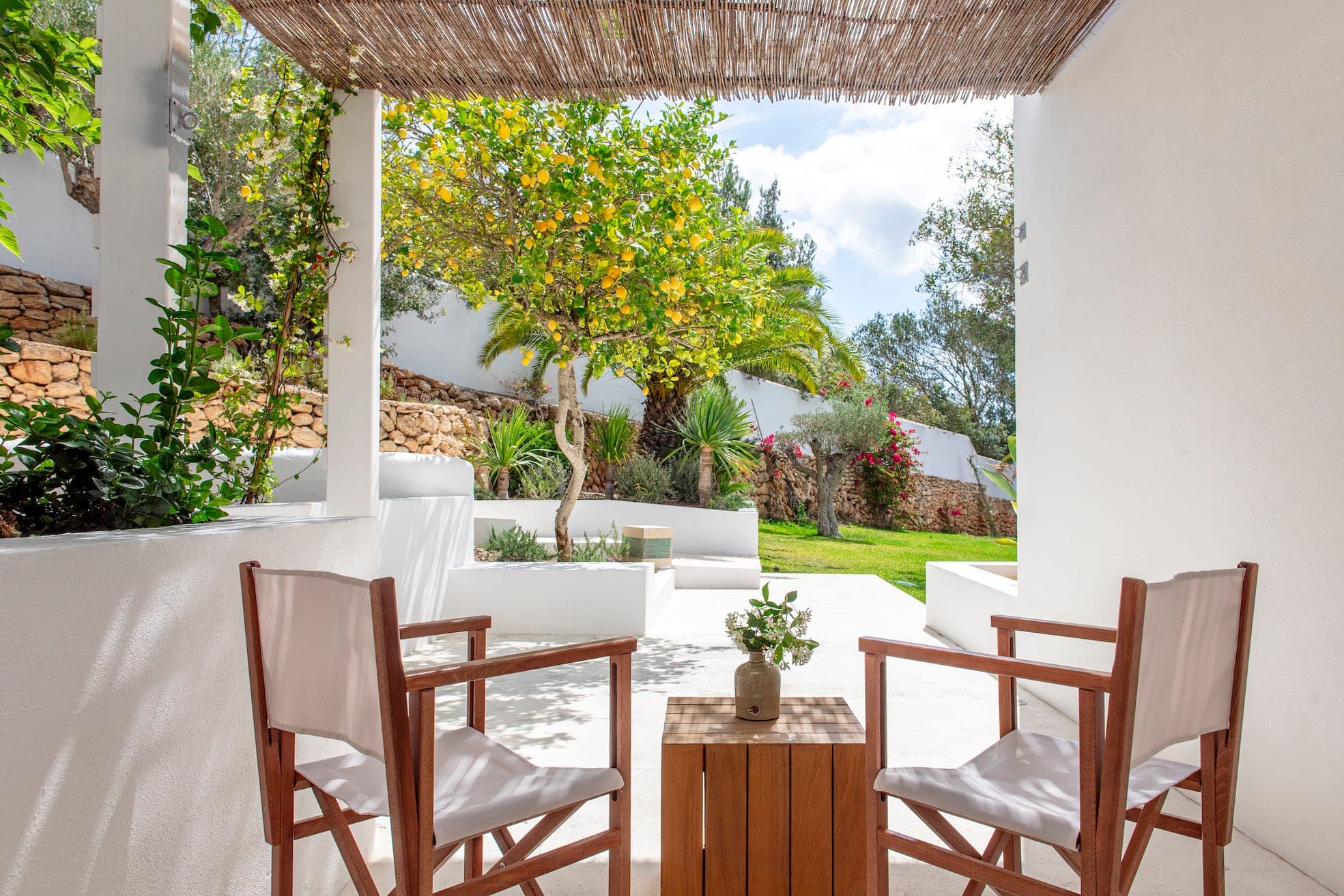 In the garden of Casa Azul, you wander among the orange trees.