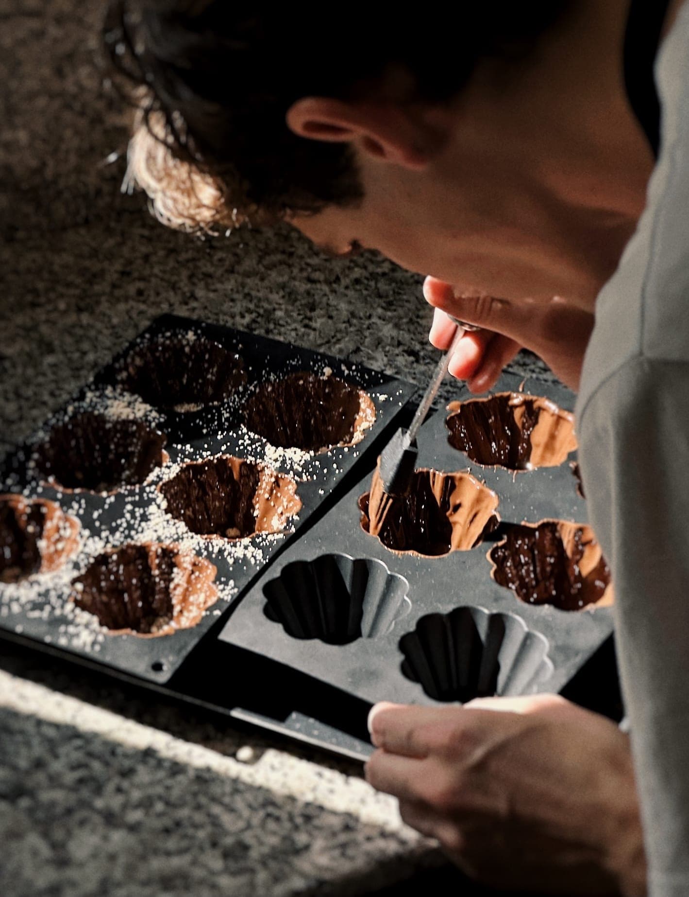 Julien in the middle of a pastry workshop.