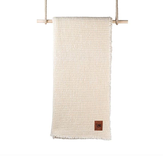 Plaid en laine blanc Arpin