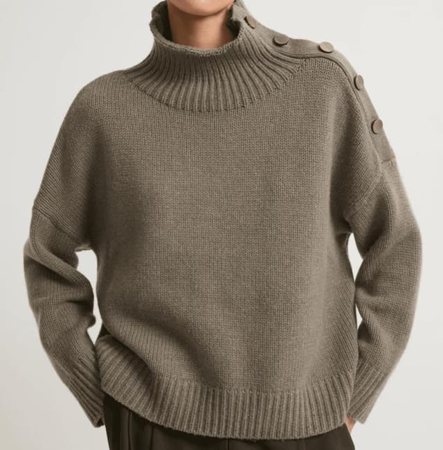 Pull en laine beige Yves Salomon
