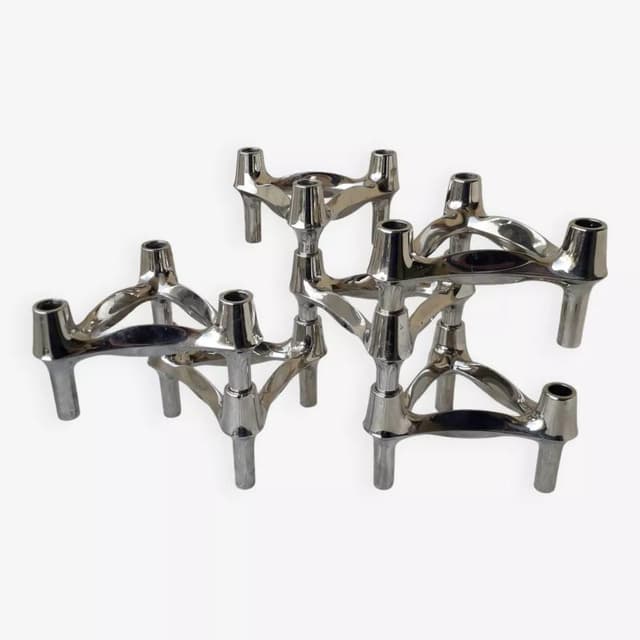 Bougeoirs vintage en inox