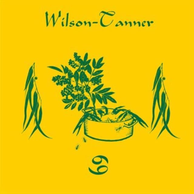 Fond jaune avec des illustrations vertes de deux feuilles debout, d'une plante dans un récipient circulaire et du texte « Wilson-Tanner » au-dessus et d'un numéro 9 stylisé en dessous.
