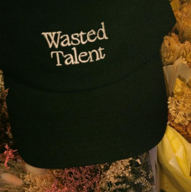 black embroidered cap