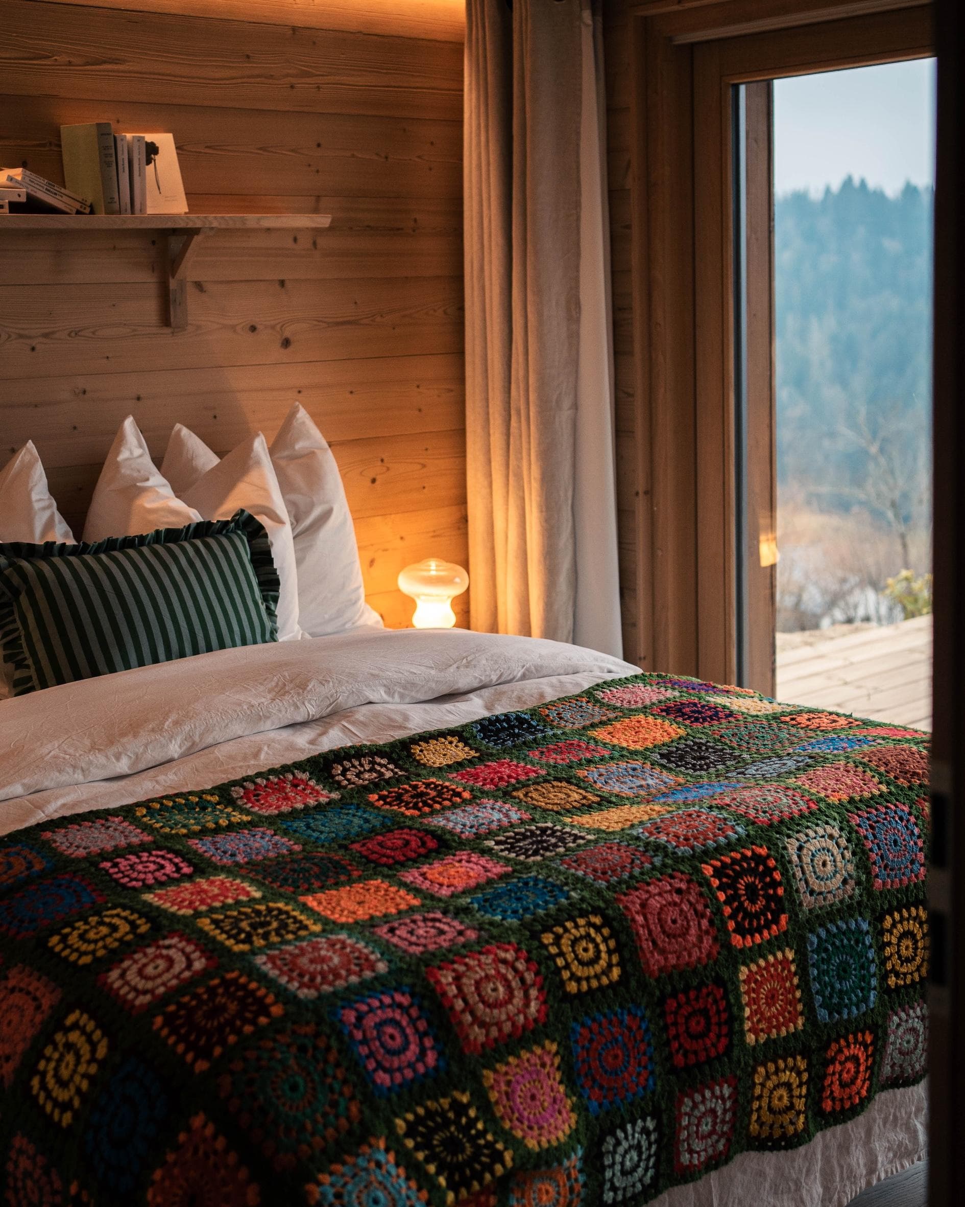In the bedrooms, pretty bedspreads catch the eye.