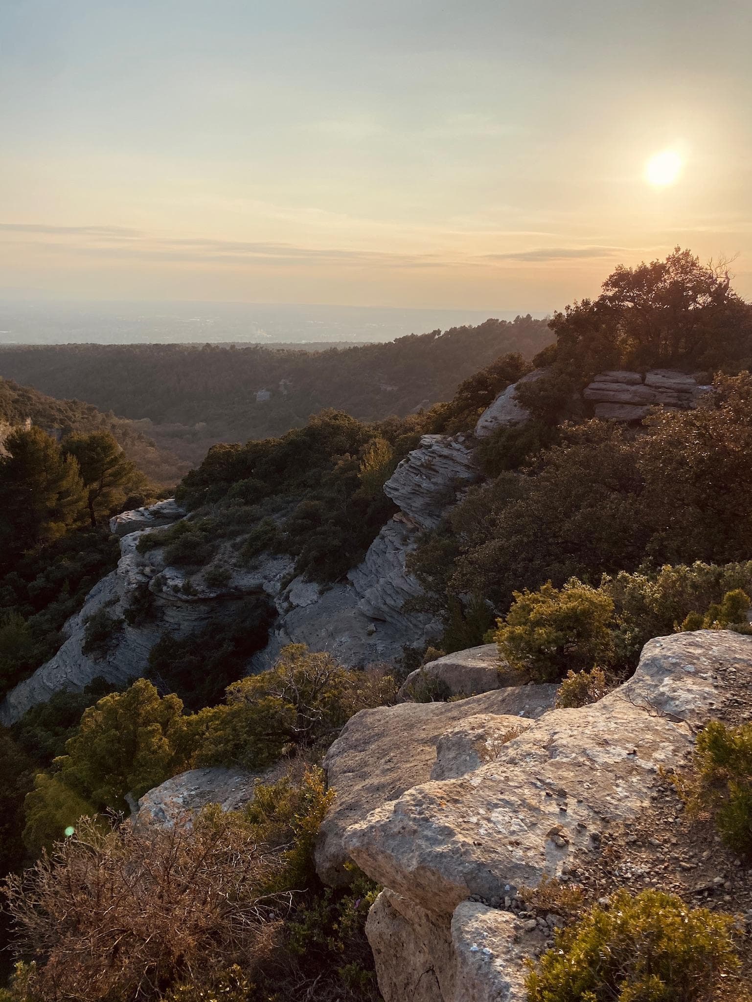 The sunset over the Monts de Vaucluse.