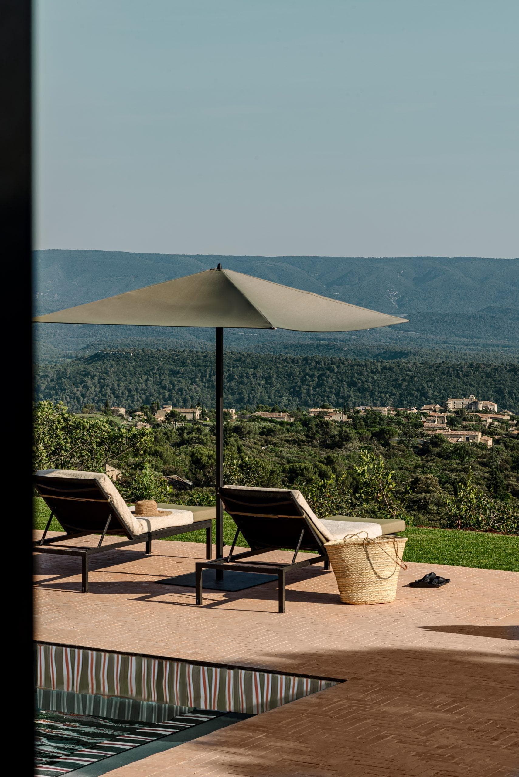 The terrace with a view at Les Hauts de Gordes.