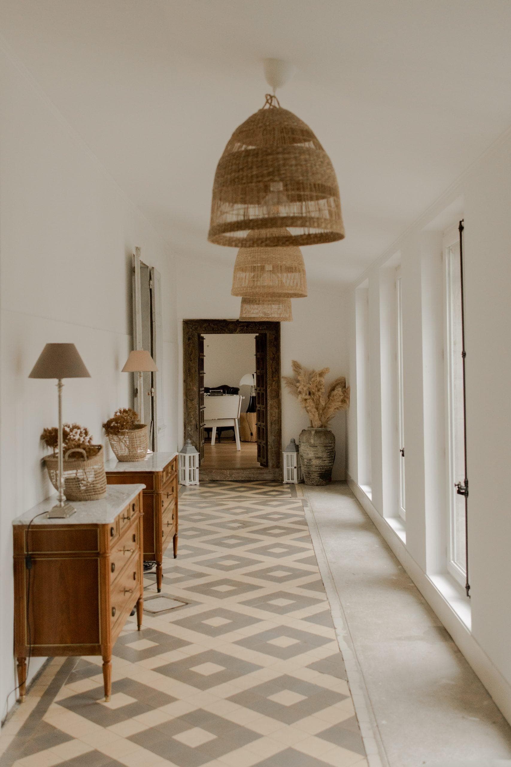 The castle's warm decor.