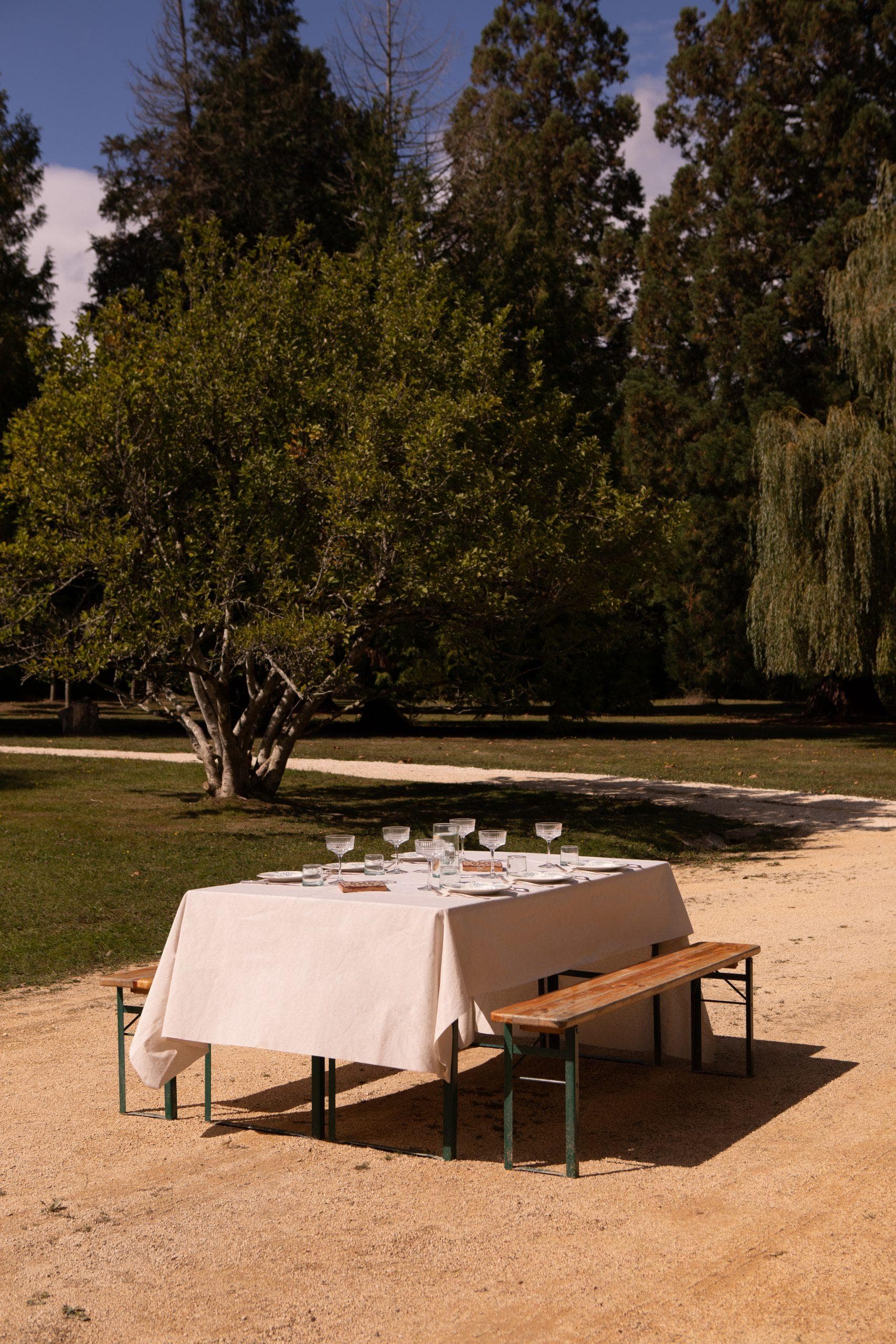 Nappe blanche + nature = perfect match.