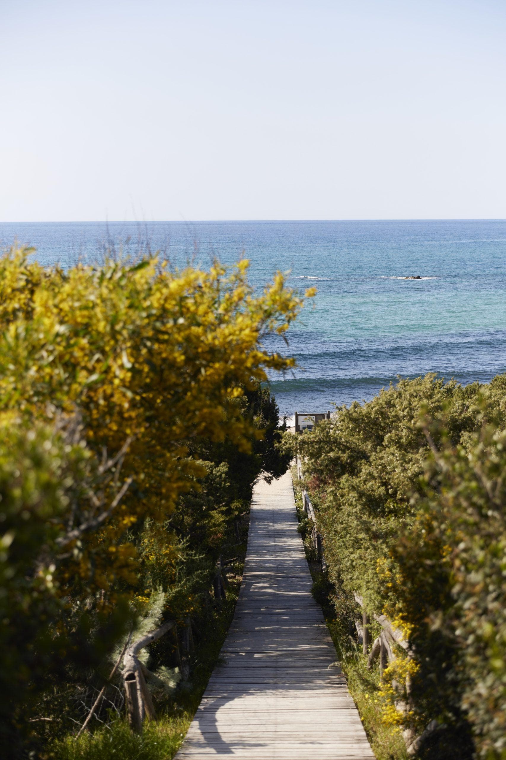The sea at the end of the garden of Casa Li Feruli.