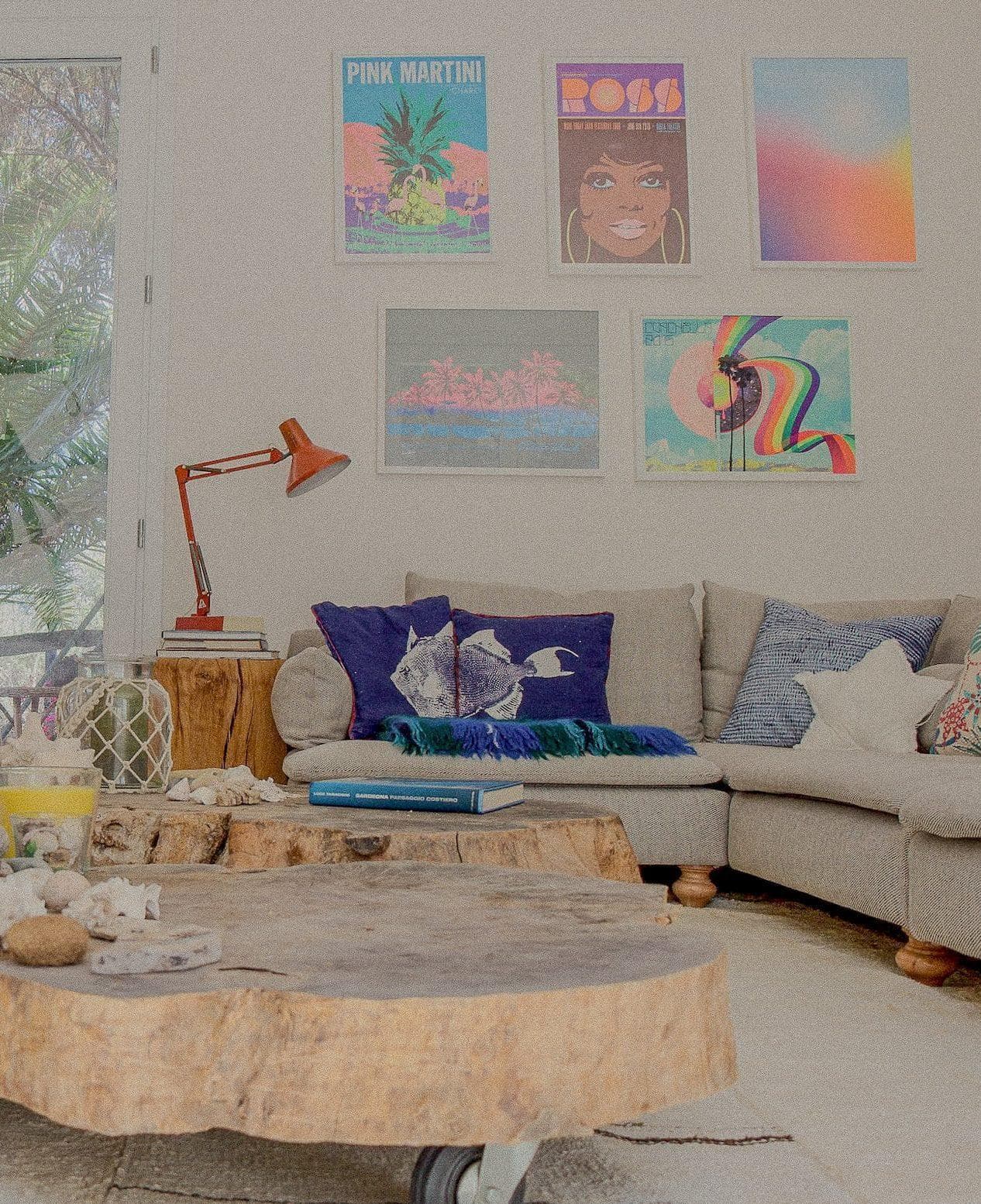 Pop vibe in the living room.