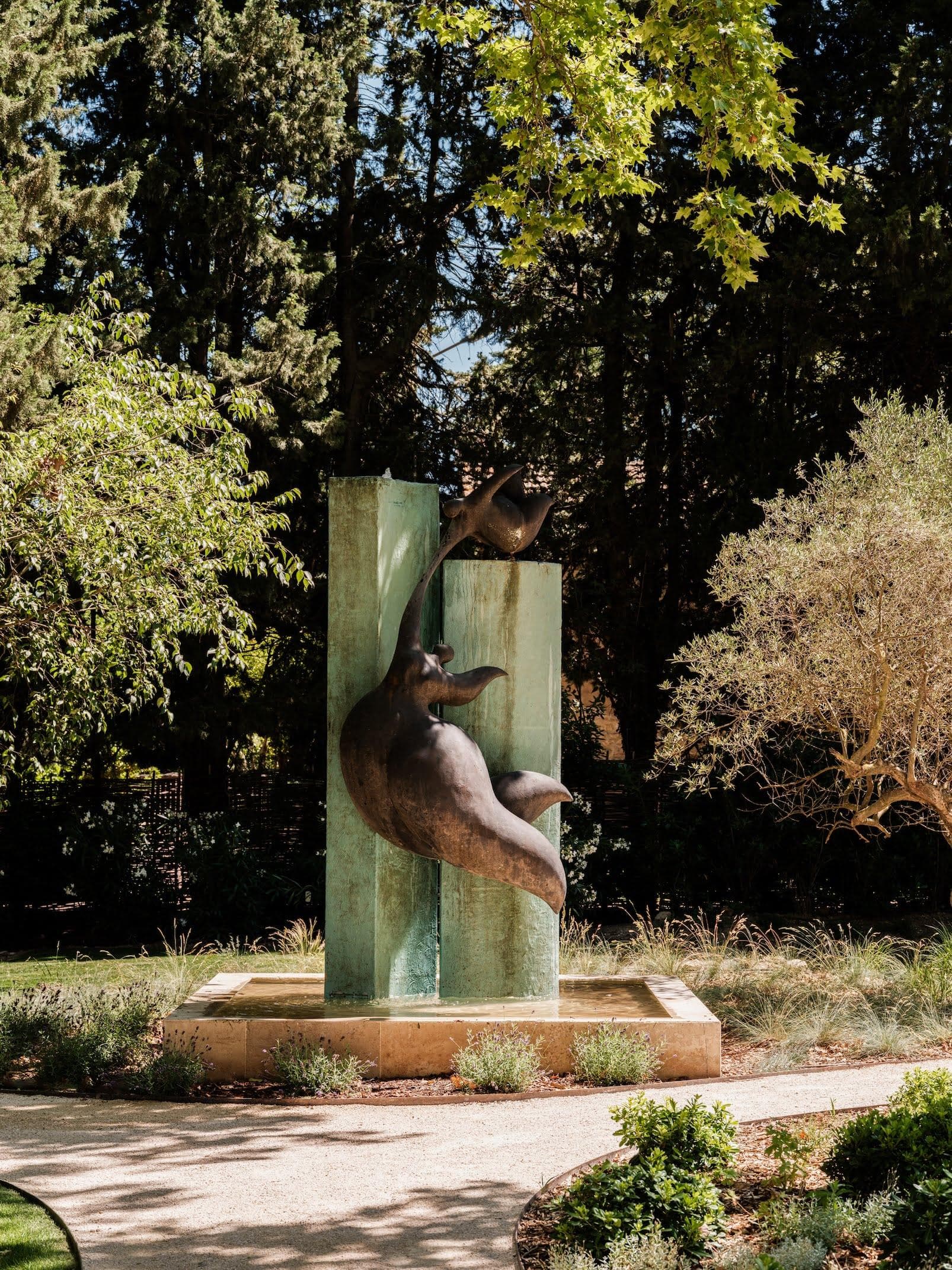Art has made its way into the garden as well.