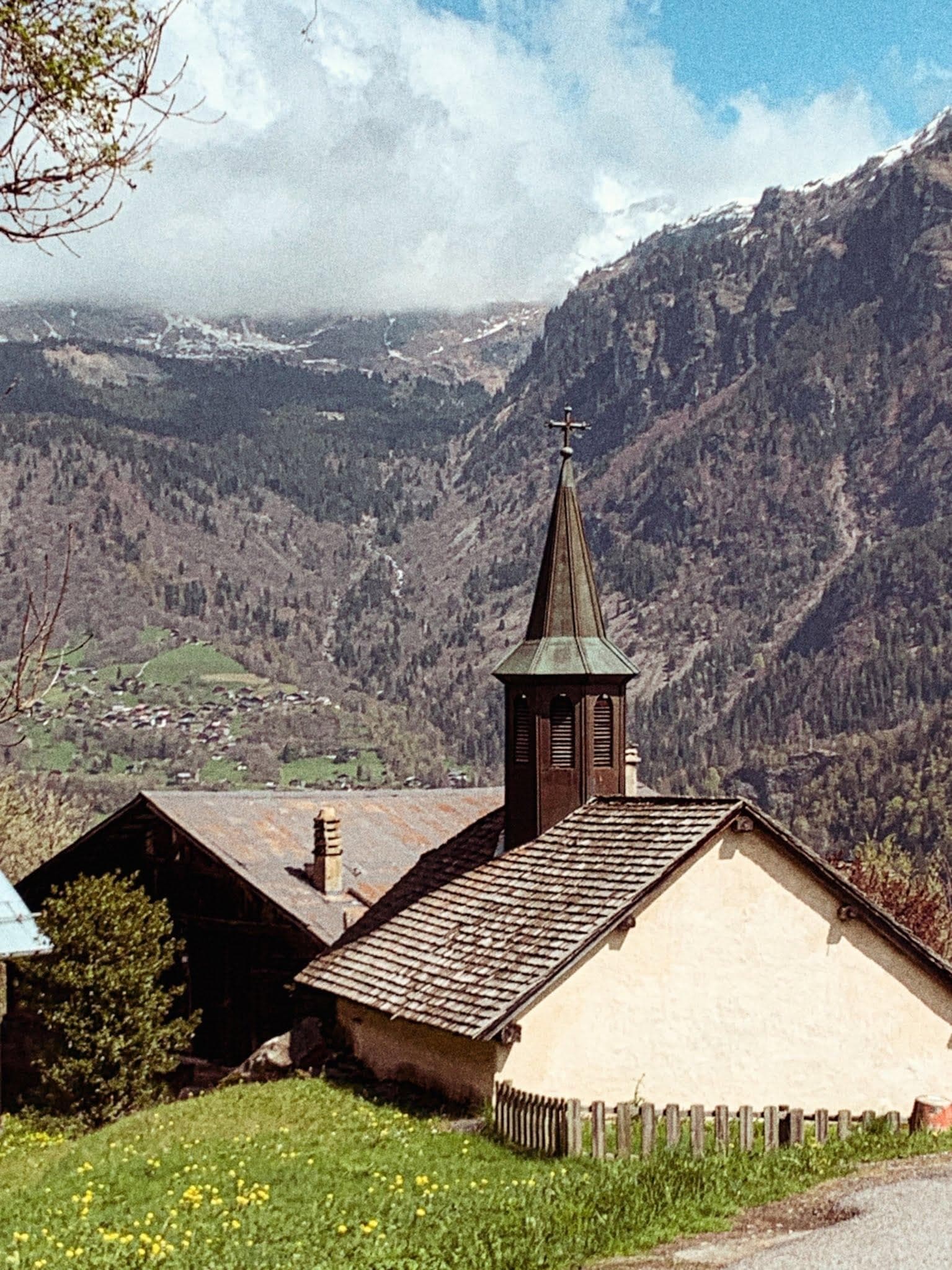 Le village des Houches, comme une carte postale.