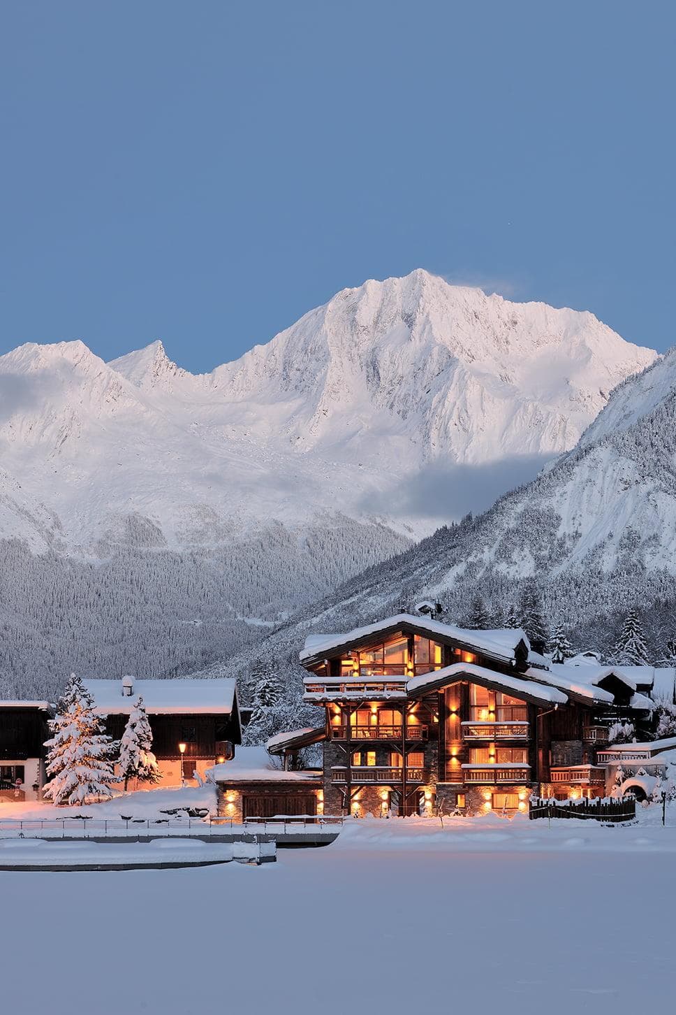 Le Moulin sous la neige à Courchevel Le Praz. © Studio Eric Saillet