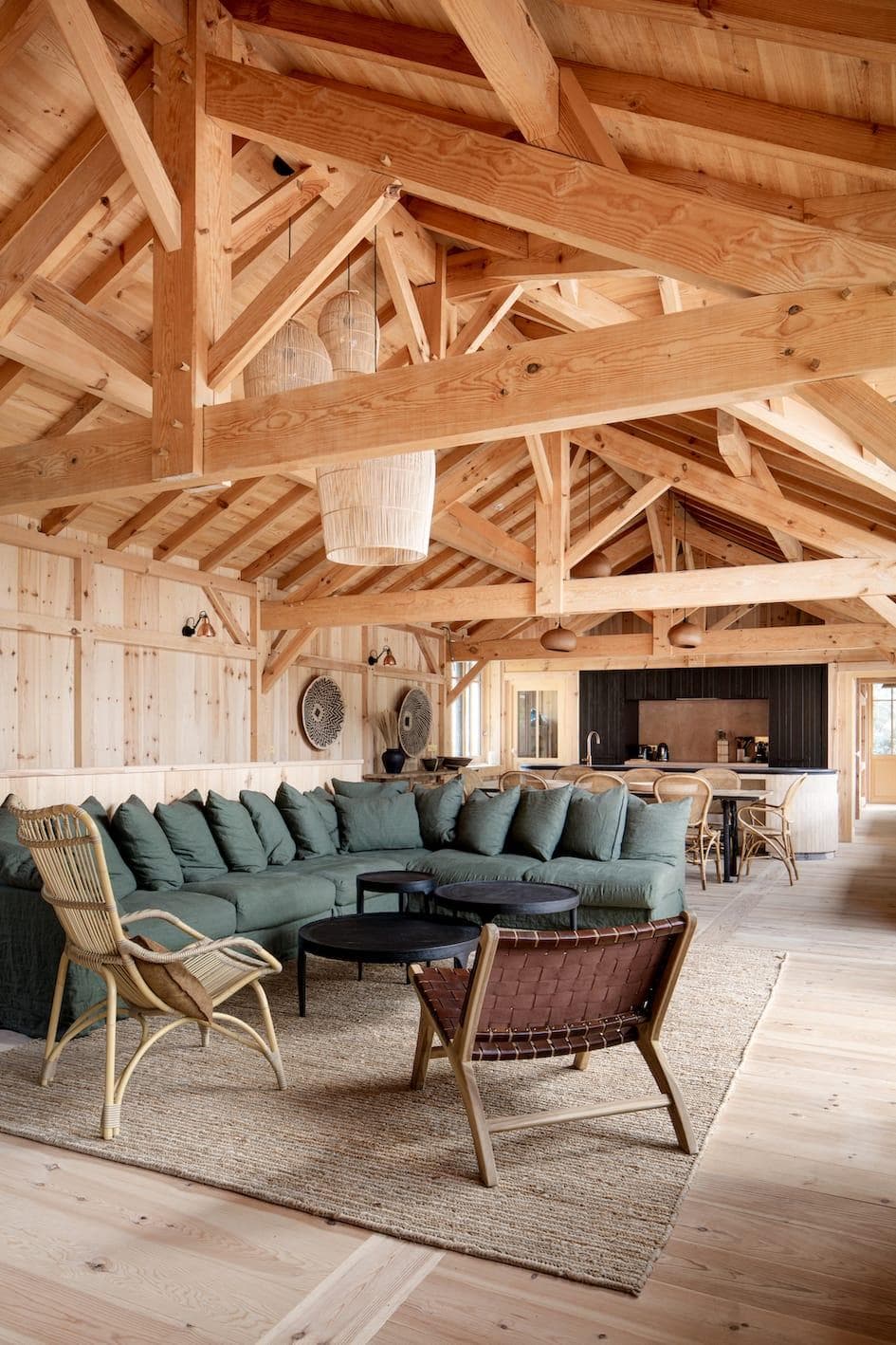 Wood reigns supreme throughout the villa.