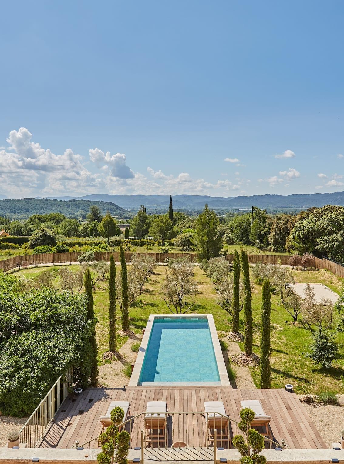 The showstopper? A stunning pool with panoramic views over the surrounding countryside.