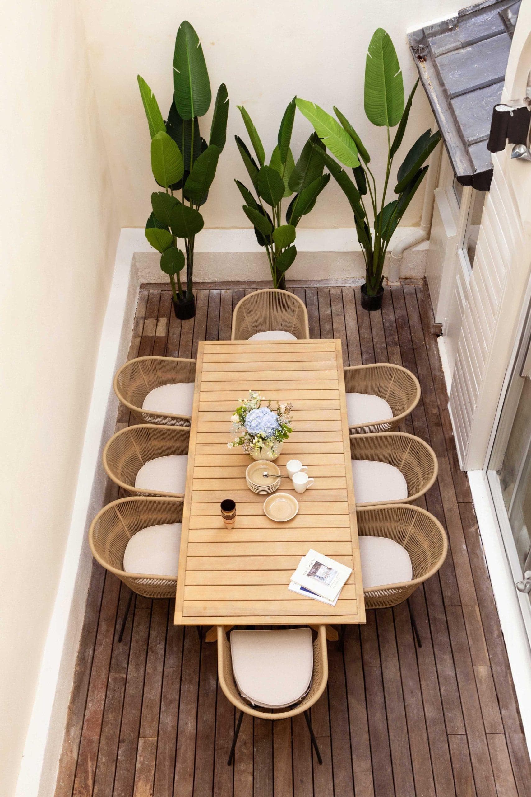 The charming patio where you can dine under the stars.