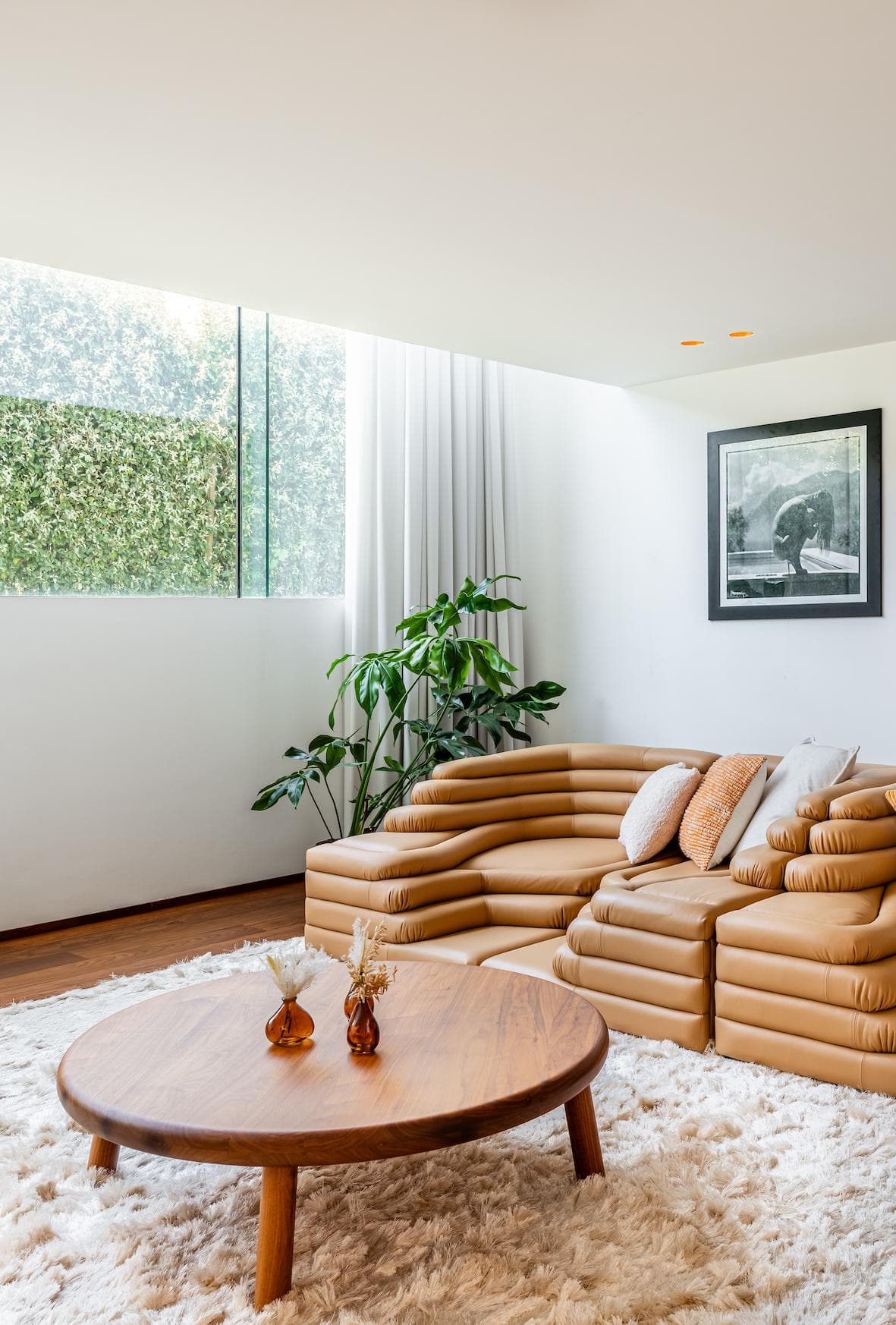 One of the living rooms to retreat to after a day at the beach.