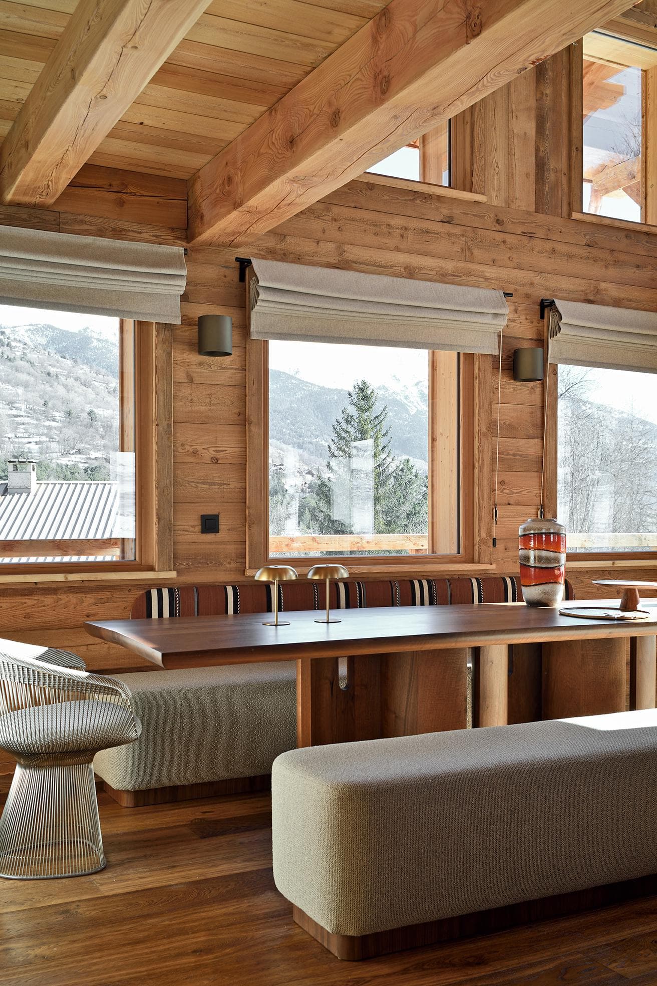 A contemporary design nestled in a wooden haven.