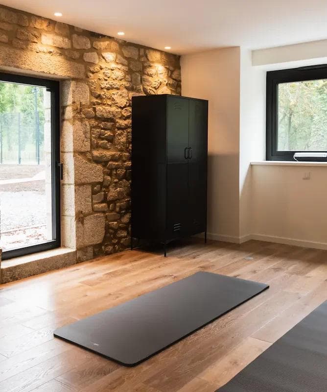 The yoga studio at La Maison Rouge in Brittany.