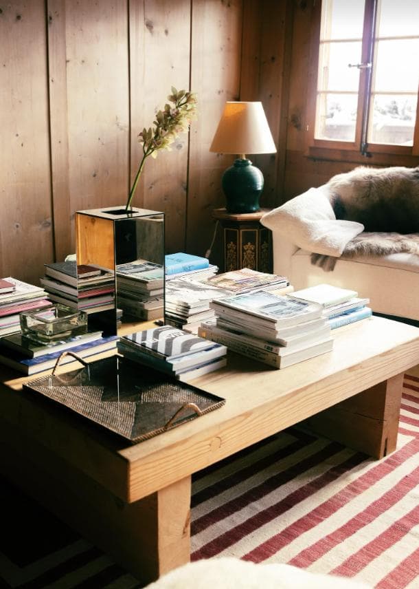 The living room of the chalet where you can relax after a day of skiing.
