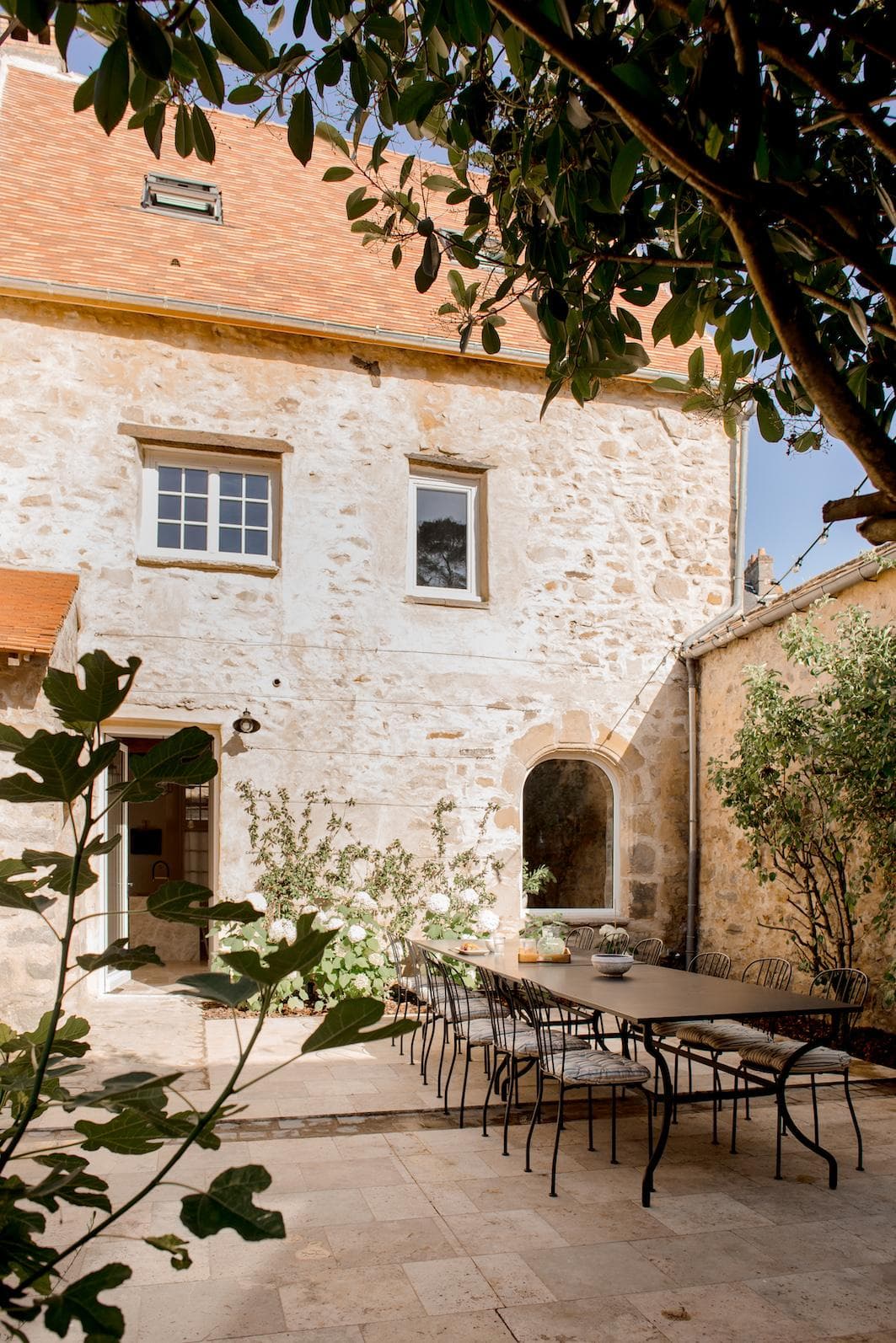 The lovely courtyard terrace at Maison Avenita.