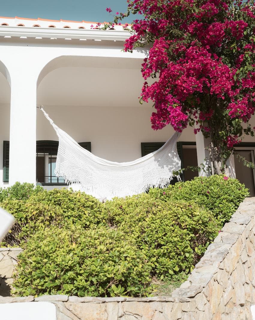 Among the beautiful bougainvilleas, Casa Escondida appears.